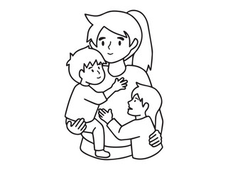 Hand Drawn Mother Day Silhouette illustration