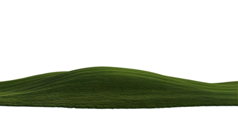 Isolated Background of Green Grass Hill Isolated on Transparent Backdrop