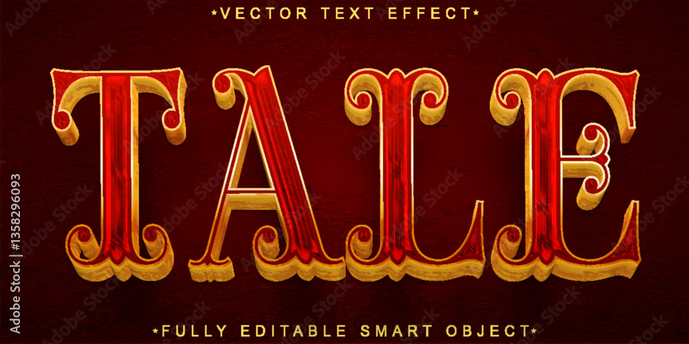 Poster brown tale vector fully editable smart object text effect