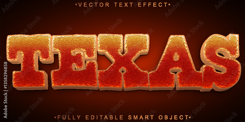 Poster brown texas vector fully editable smart object text effect