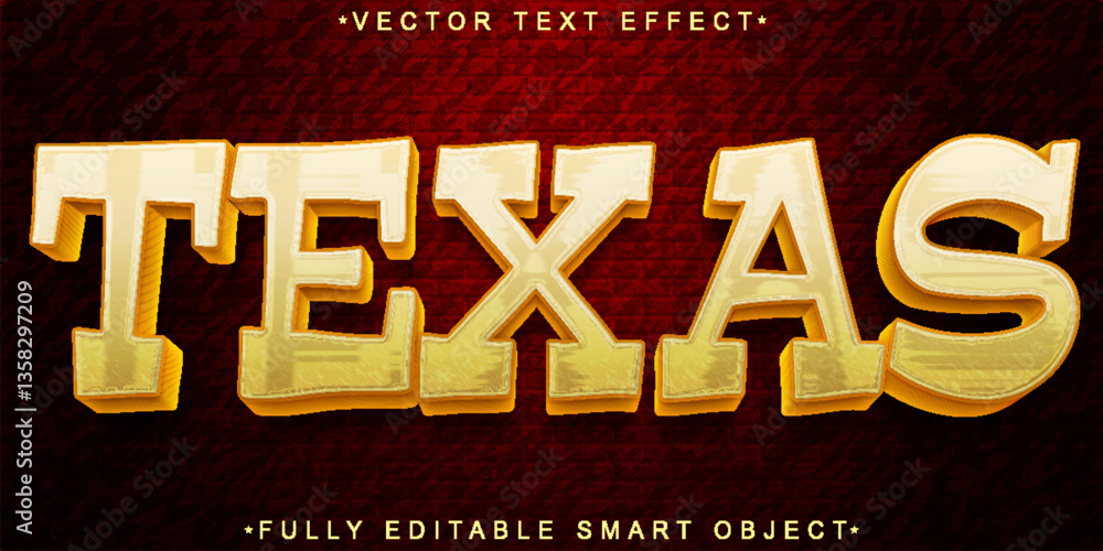 Poster brown texas vector fully editable smart object text effect