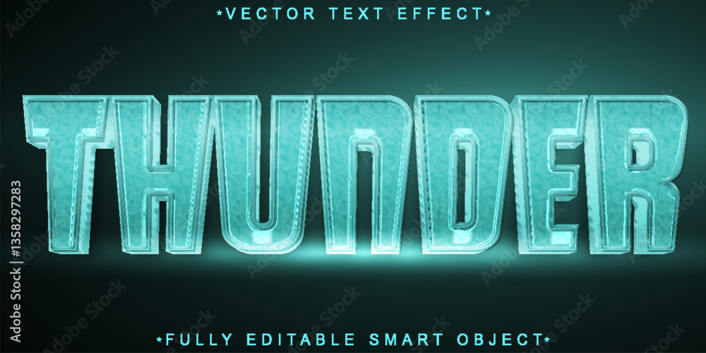 Poster Thunder Vector Fully Editable Smart Object Text Effect