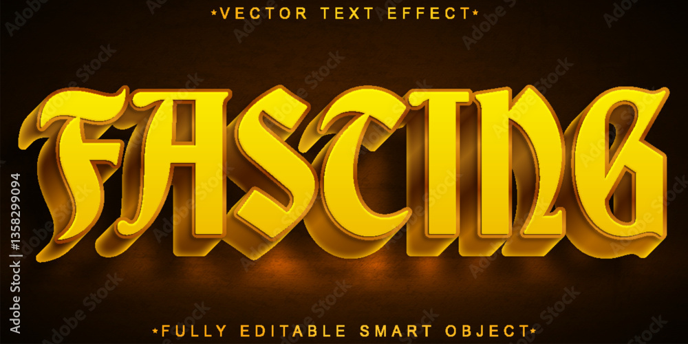 Poster fasting vector fully editable smart object text effect