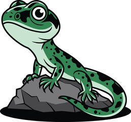 Obraz premium Cute cartoon lizard isolated on white background