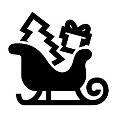 Santa Sleigh icon vector design symbol illustration