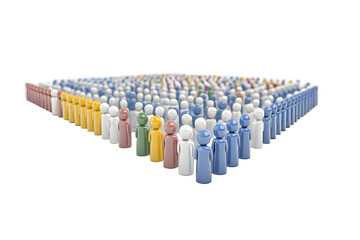 Fototapeta premium 3d Crowd of Isometric People Figures Multicolored Isolated on Transparent