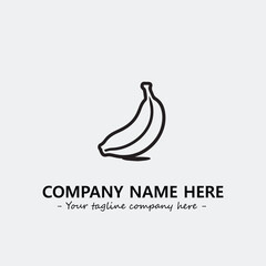 banana illustration for logo company black and white vector image