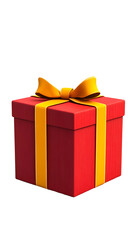 Obraz premium 3d Gift Box with Yellow Ribbon on Transparent Background Illustration