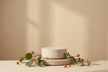 Rustic Display with Green Leaves