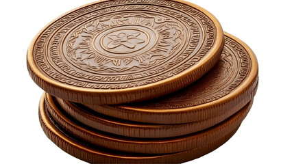 Isolated Stacked Gold Coins with Transparent Background Illustration