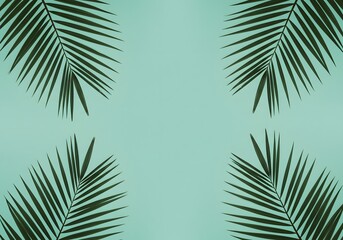 Selective focus. a natural and artistic contrast between light and shadow, Abstract of tropical palm leaves casting intricate shadows on a wall, 