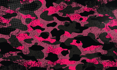pink camouflage army or hunting texture pattern background vector illustration © julied