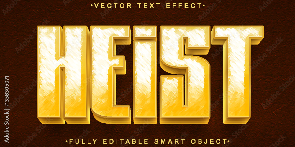 Poster red heist vector fully editable smart object text effect