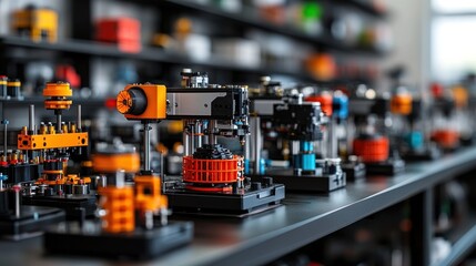 A technology workshop with 3D printers