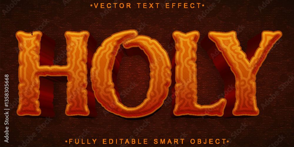 Aufkleber red holy religion vector fully editable smart object text effect
