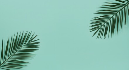 Fototapeta premium Selective focus. a natural and artistic contrast between light and shadow, Abstract of tropical palm leaves casting intricate shadows on a wall, 
