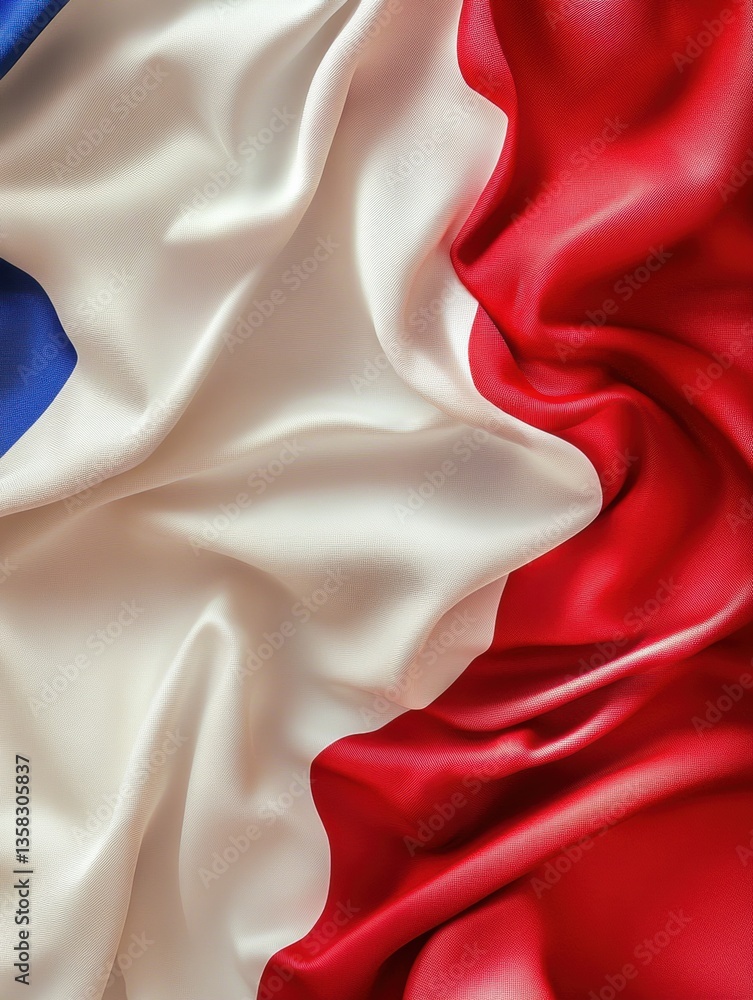 Aufkleber National flag waving in the wind against a minimalistic background with elegant fabric texture and soft natural lighting Generative AI