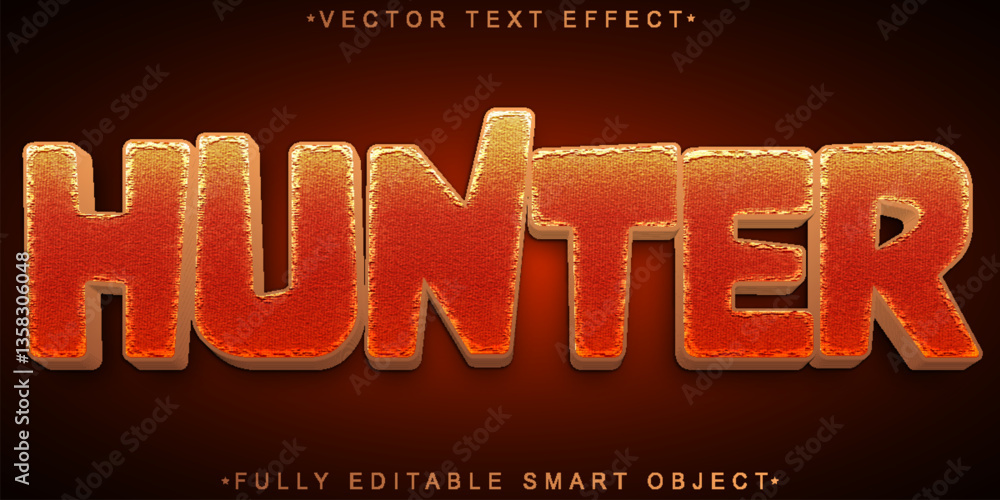 Poster red hunter vector fully editable smart object text effect