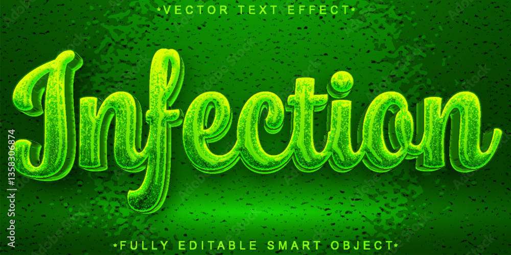 Poster green infection vector fully editable smart object text effect