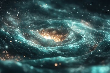 Obraz premium A mesmerizing abstract depiction of a luminous cosmic spiral