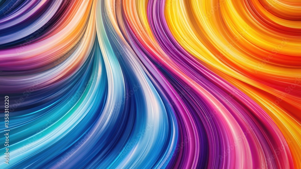 Poster vibrant swirls of colorful flowing waves in dynamic abstract art design for modern backgrounds