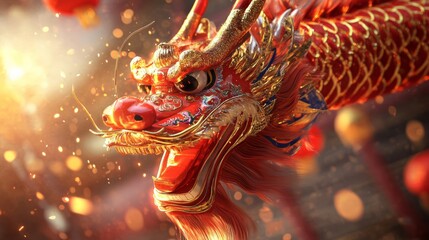 Fototapeta premium Culture Chinese Dragon Overview Festival Dance Year