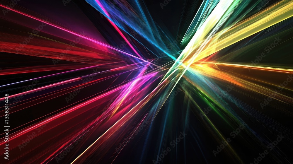 Poster dynamic light trails in vibrant colors creating a stunning abstract background for creative projects