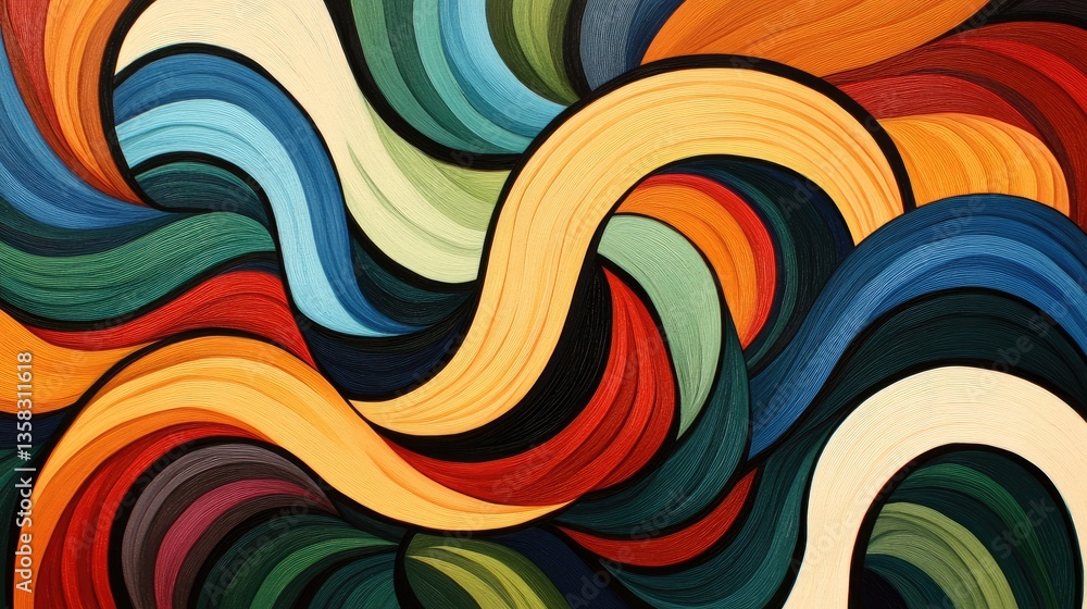 Aufkleber vibrant abstract swirls of color representing flowing movement and dynamic energy in modern art