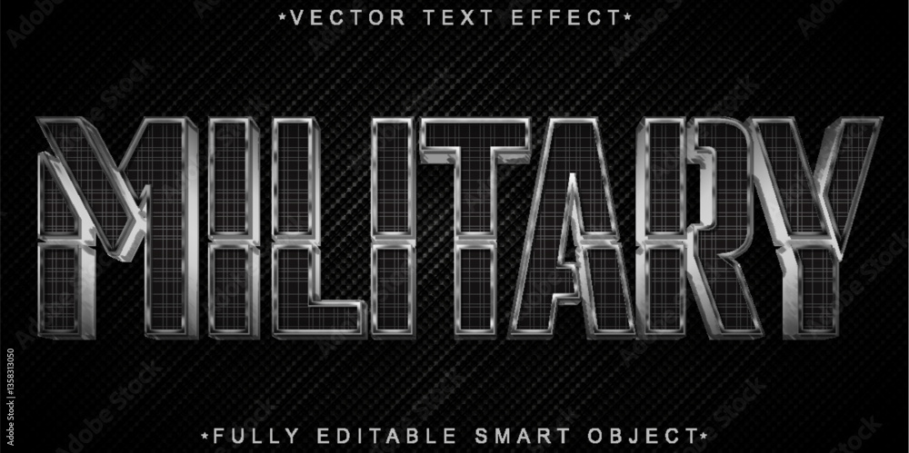 Aufkleber army black military vector fully editable smart object text effect
