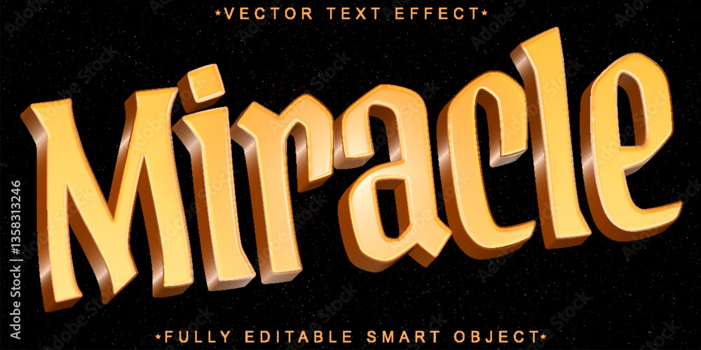 Poster miracle vector fully editable smart object text effect