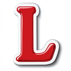Sticker of the Letter 'L' on white background