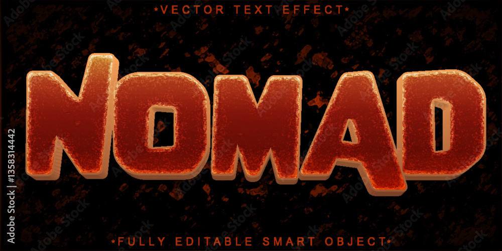 Poster nomad vector fully editable smart object text effect