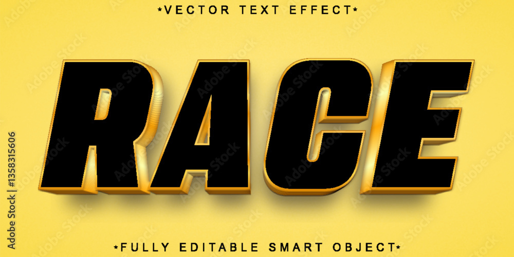 Poster speed race vector fully editable smart object text effect