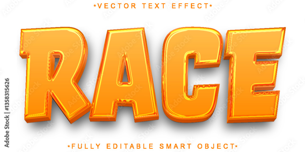 Poster speed race vector fully editable smart object text effect