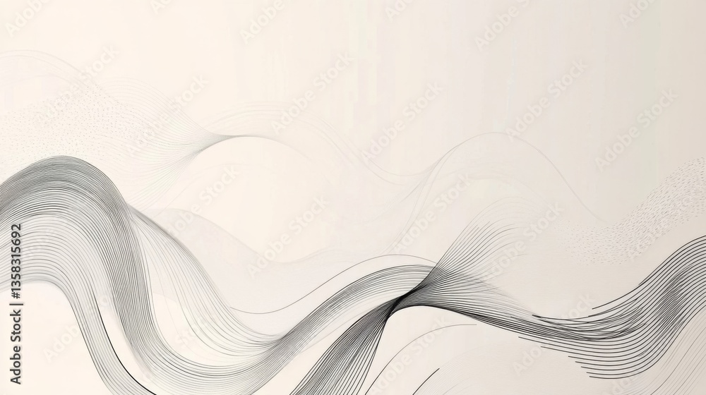 Poster abstract gray and white particle waves background