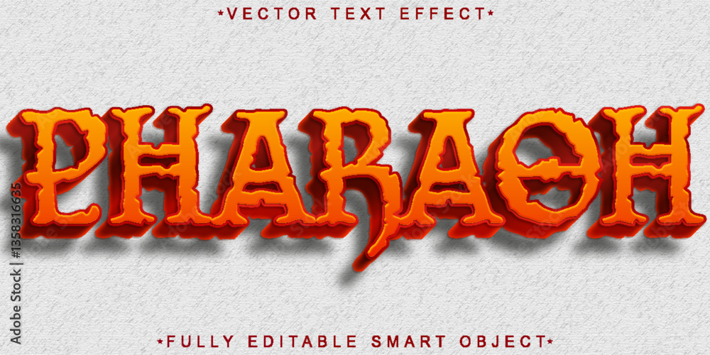 Aufkleber orange pharaoh vector fully editable smart object text effect