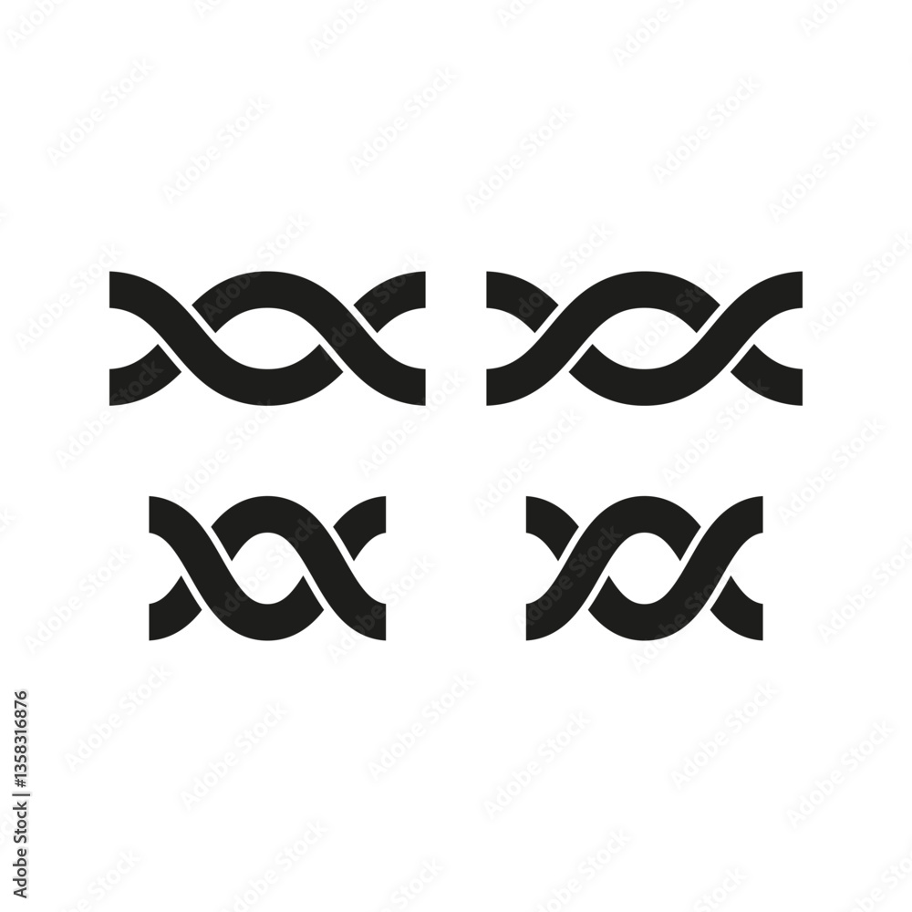 Aufkleber twisted ribbon pattern. abstract wave lines. flowing curved shape. dynamic seamless motion.