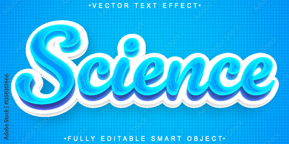 Poster blue science vector fully editable smart object text effect
