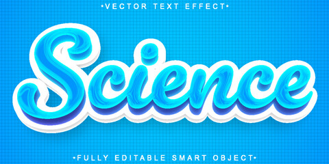 Blue Science Vector Fully Editable Smart Object Text Effect