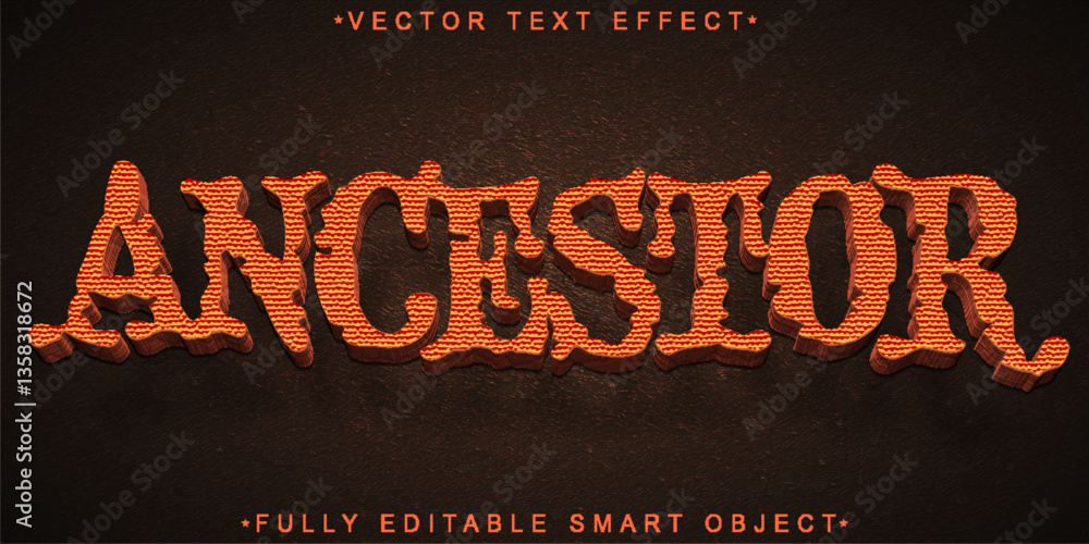 Poster ancestor vector fully editable smart object text effect