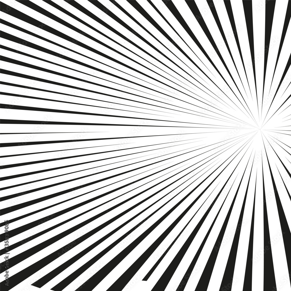 Poster radial speed lines. dynamic burst effect. abstract motion rays. high energy explosion. e