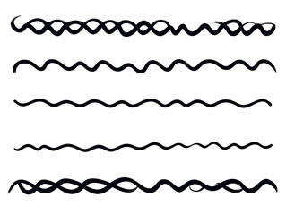 Illustration of Dark Blue Wavy Line Pattern Abstract Decoration Design