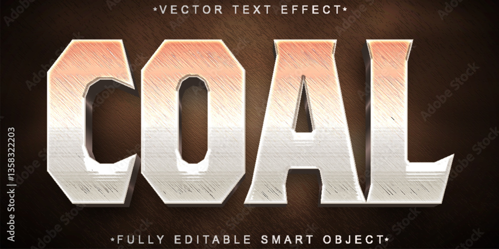 Poster coal vector fully editable smart object text effect