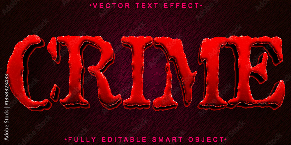 Poster red crime vector fully editable smart object text effect
