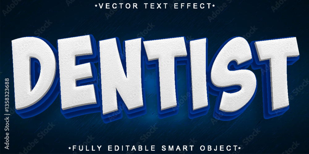 Poster blue dentist vector fully editable smart object text effect