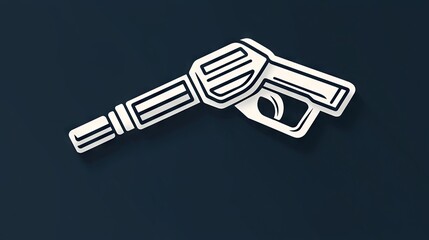 White gas pump nozzle icon on dark background