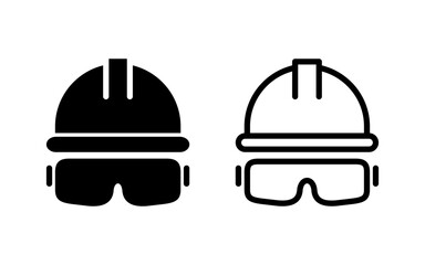 Fototapeta premium Helmet icon vector illustration. Motorcycle helmet sign and symbol. Construction helmet icon. Safety helmet