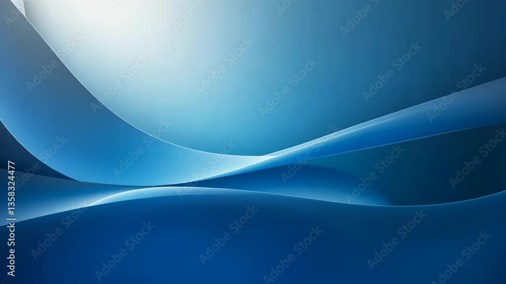 Poster abstract blue curves: elegant smooth gradient background for professional design and artistic projec