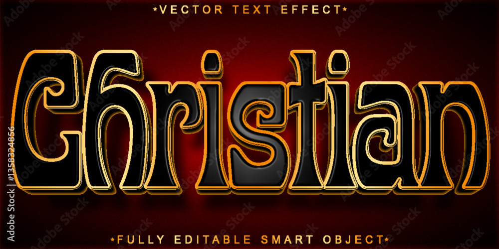 Poster christian vector fully editable smart object text effect