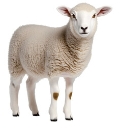 Obraz premium Cut Out of Young Sheep Isolated on Transparent Background 